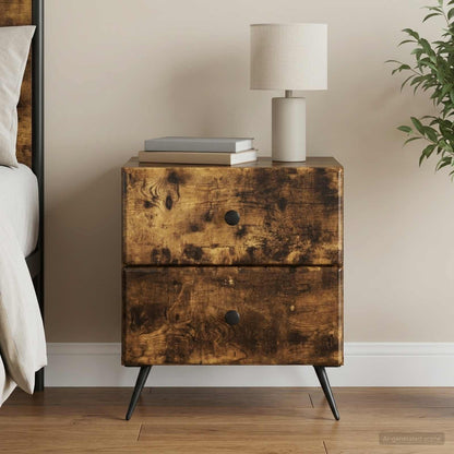 Armadio da Notte con cassetto Rovere Fumo 43 x 34,5 x 47,5 cm