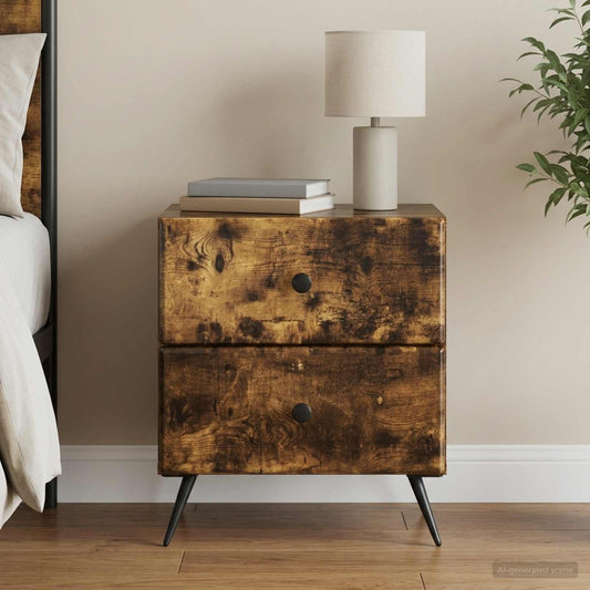 Armadio da Notte Rovere Fumo 43 x 34,5 x 47,5 cm | homemem39