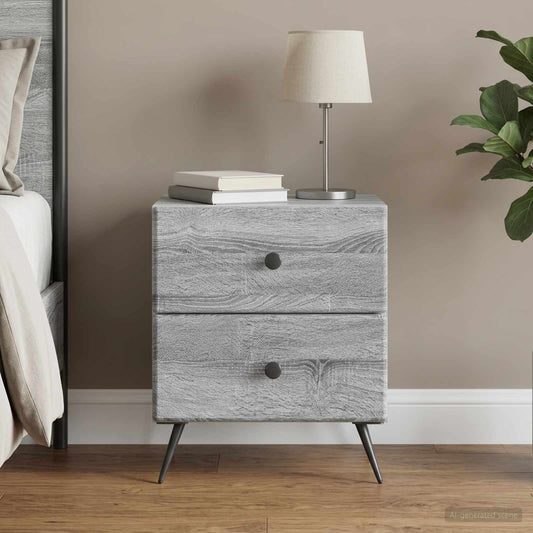Armadio da Notte Grigio Sonoma 43 x 34,5 x 47,5 cm | homemem39