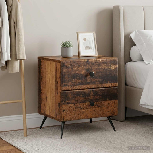 Armadio da Notte 2 pz Legno antico 43 x 34,5 x 47,5 cm