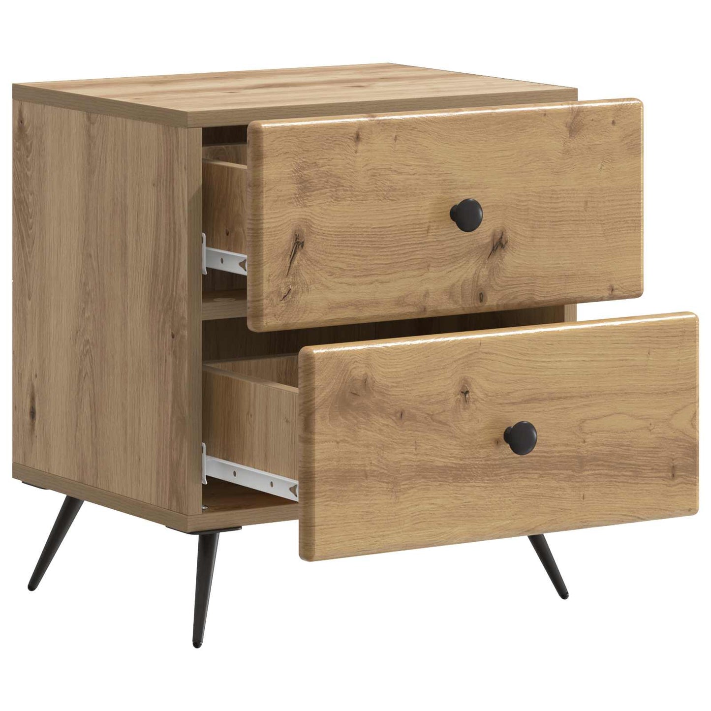 Armadio da Notte 2 pcs Rovere Artigianale 43 x 34,5 x 47,5 cm