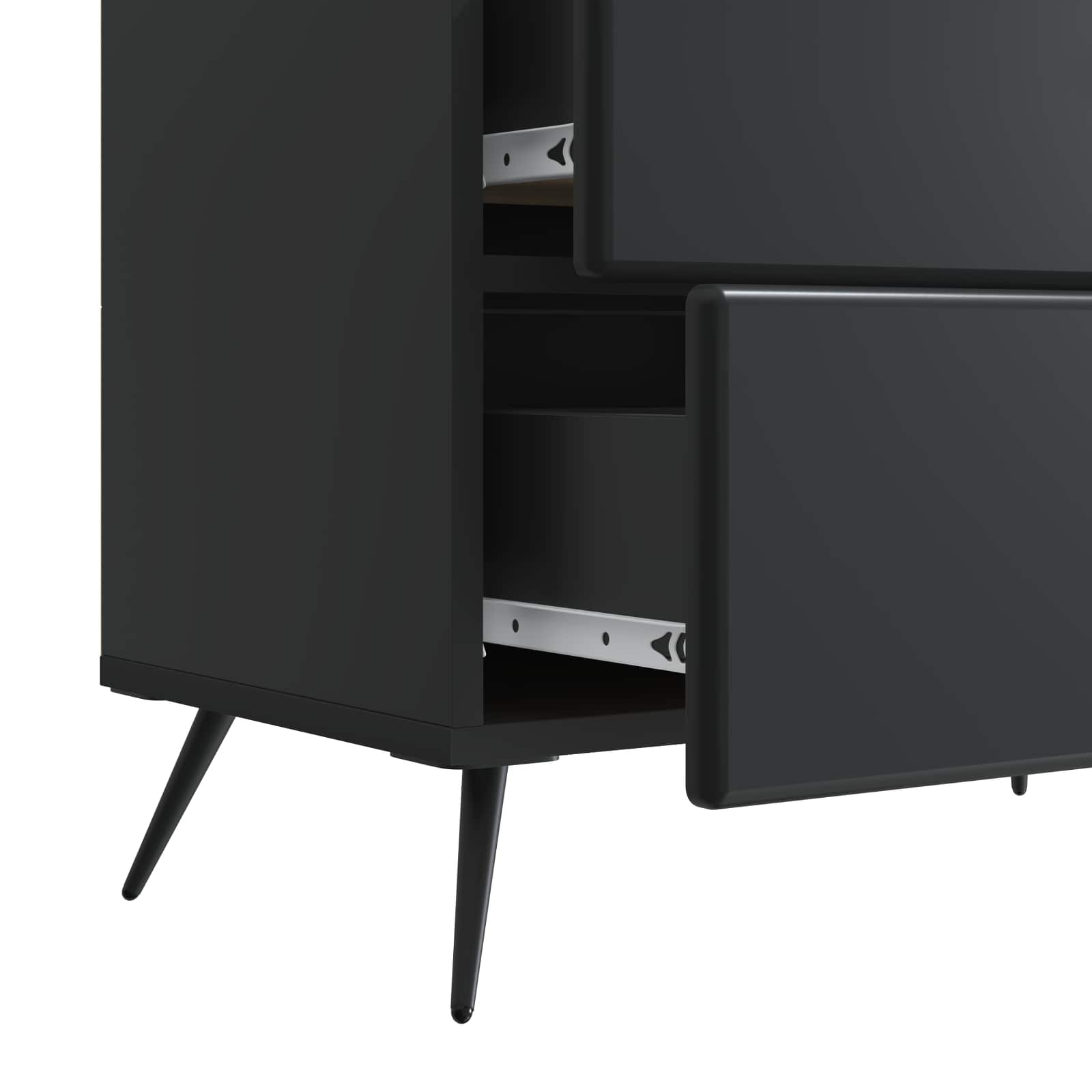 Armadio da Notte Nero 62 x 34,5 x 47,5 cm Legno ingegnerizzato | homemem39