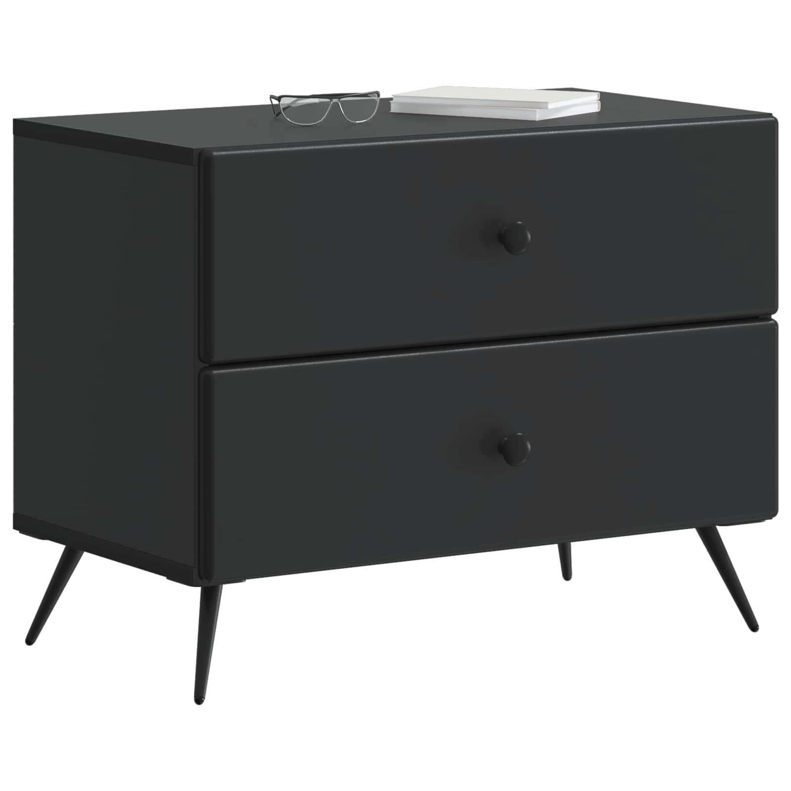 Armadio da Notte Nero 62 x 34,5 x 47,5 cm Legno ingegnerizzato | homemem39