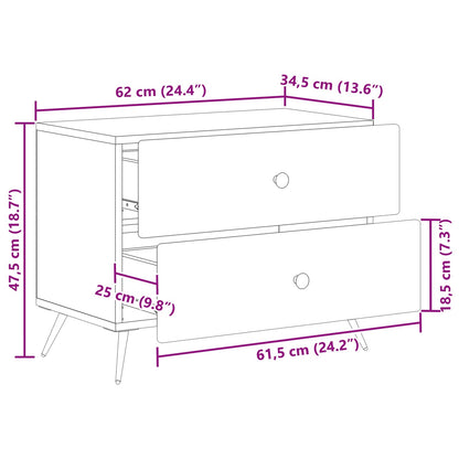 Armadio da Notte con cassetto Rovere Sonoma 62 x 34,5 x 47,5 cm | homemem39