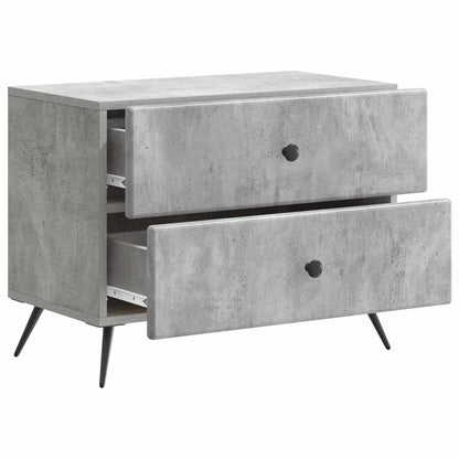 Armadio da Notte Grigio Cemento 62 x 34,5 x 47,5 cm | homemem39