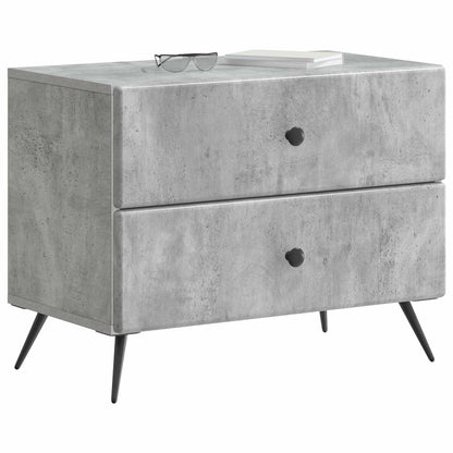 Armadio da Notte Grigio Cemento 62 x 34,5 x 47,5 cm