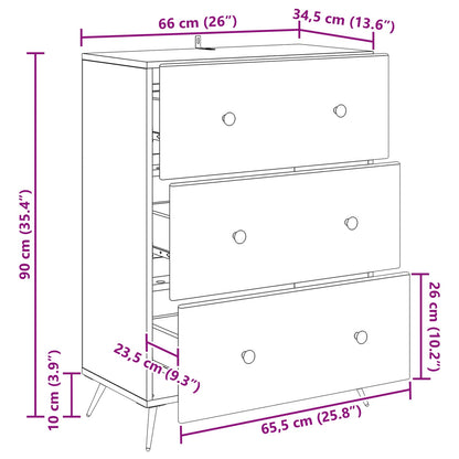 Mobile con Cassetti Bianco 66 x 34,5 x 90 cm | homemem39