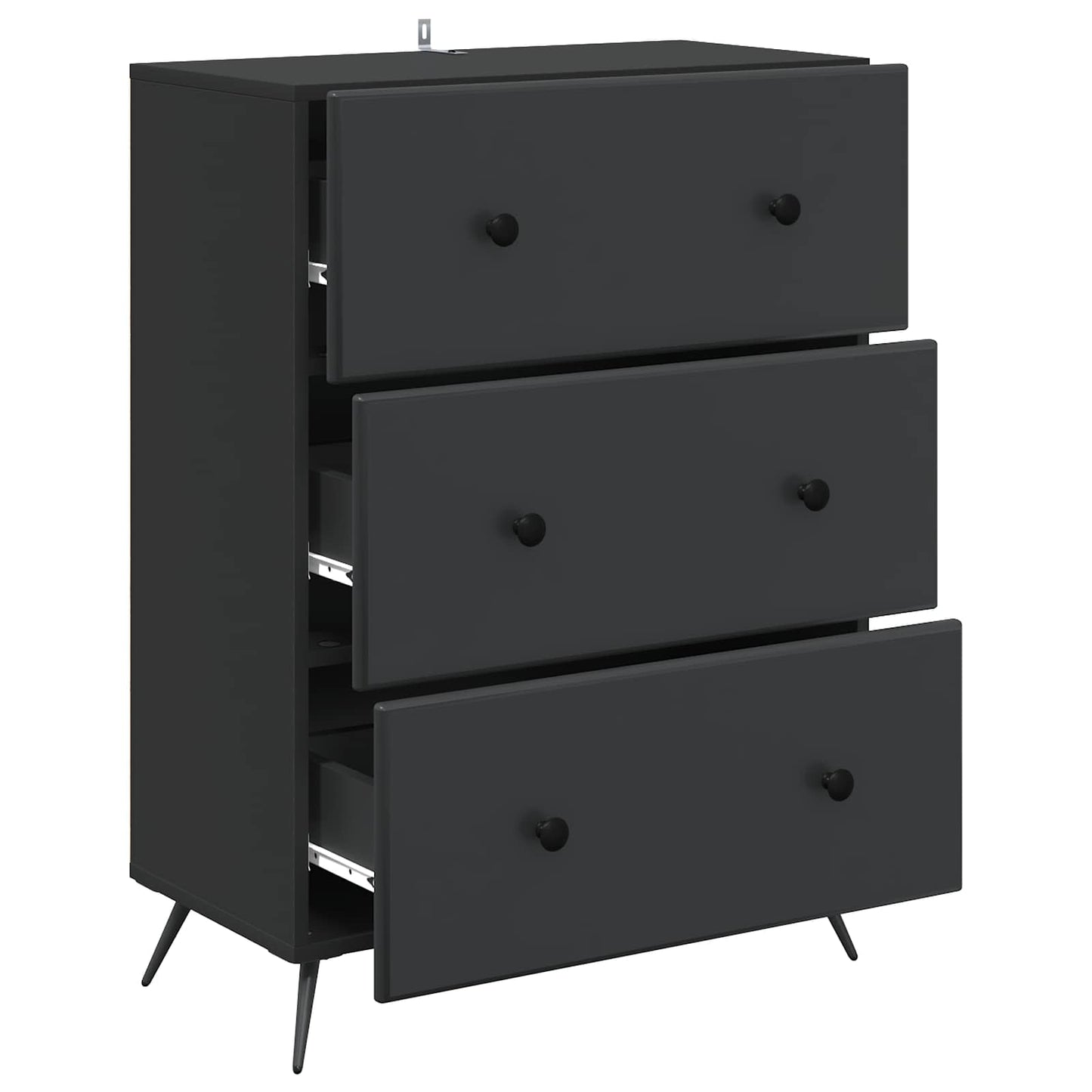 Mobile con Cassetti Nero 66 x 34,5 x 90 cm Legno ingegnerizzato | homemem39
