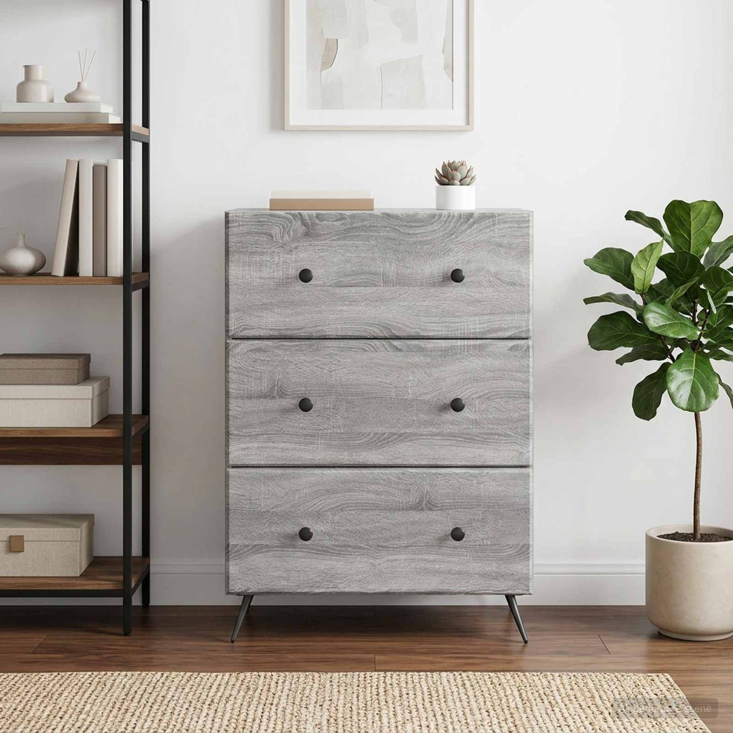 Mobile con Cassetti Grigio Sonoma 66 x 34,5 x 90 cm