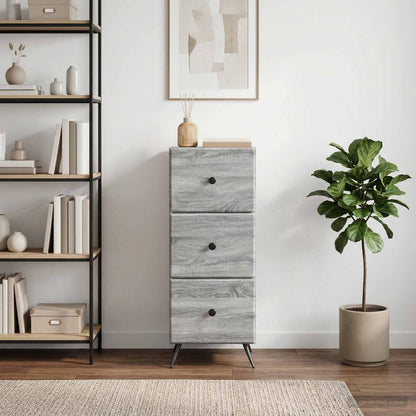 Mobile con Cassetti Grigio Sonoma 33 x 34,5 x 90 cm