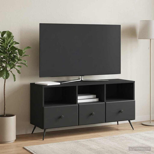 Mobile TV Nero 102 x 34,5 x 50 cm Legno ingegnerizzato
