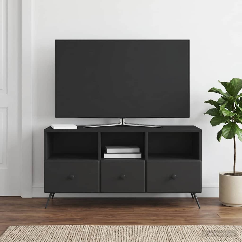 Mobile TV Nero 102 x 34,5 x 50 cm Legno ingegnerizzato