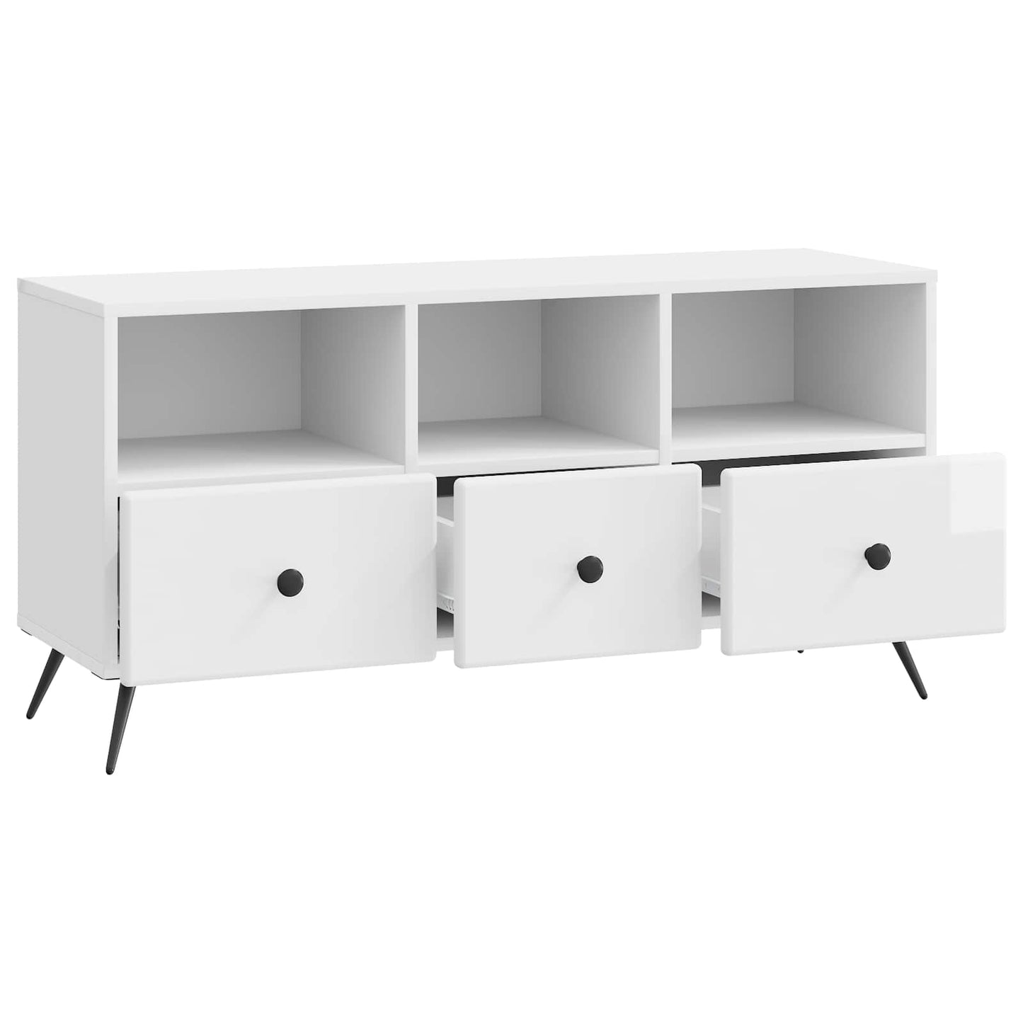 Mobile TV Bianco Lucido 102 x 34,5 x 50 cm Legno ingegnerizzato | homemem39