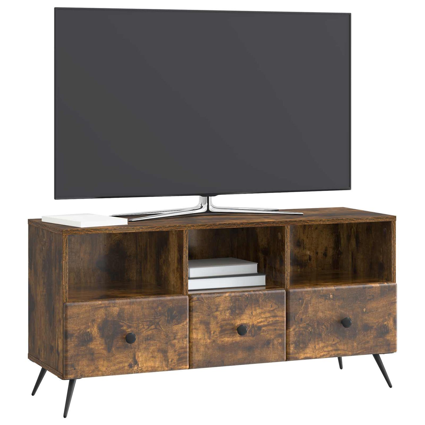Mobile TV Rovere Fumo 102 x 34,5 x 50 cm Legno ingegnerizzato | homemem39