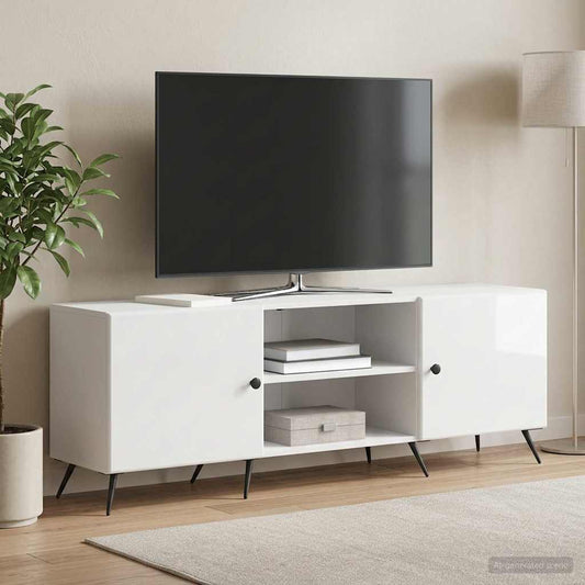 Mobile TV Bianco Lucido 150 x 31 x 50 cm Legno ingegnerizzato