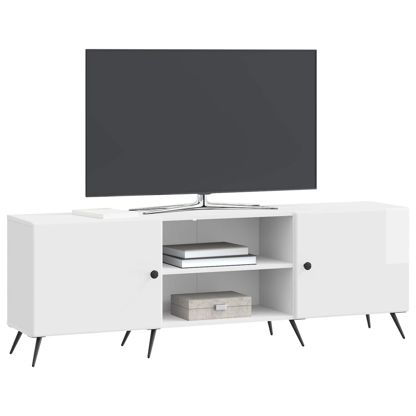 Mobile TV Bianco Lucido 150 x 31 x 50 cm Legno ingegnerizzato | homemem39