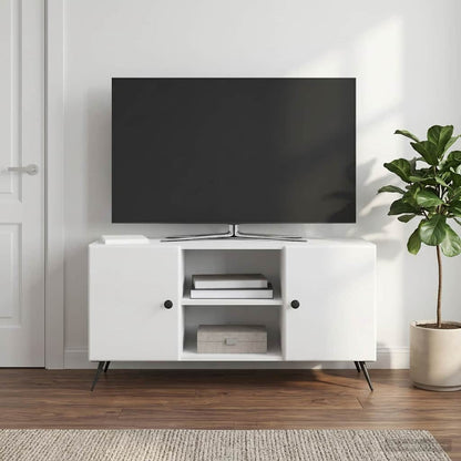 Mobile TV Bianco Lucido 102 x 34,5 x 50 cm Legno ingegnerizzato