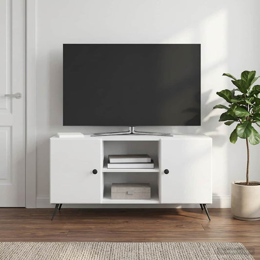 Mobile TV Bianco Lucido 102 x 34,5 x 50 cm Legno ingegnerizzato