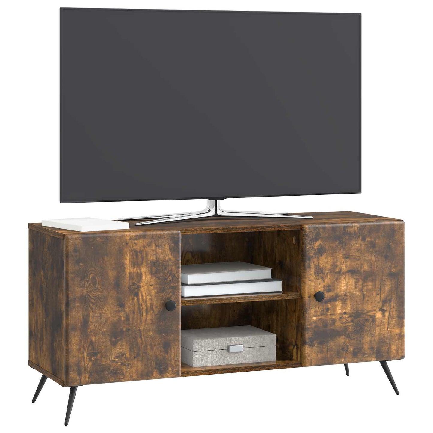 Mobile TV Rovere Fumo 102 x 34,5 x 50 cm Legno ingegnerizzato | homemem39