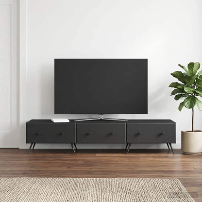 Mobile TV Nero 147 x 34,5 x 30 cm Legno ingegnerizzato