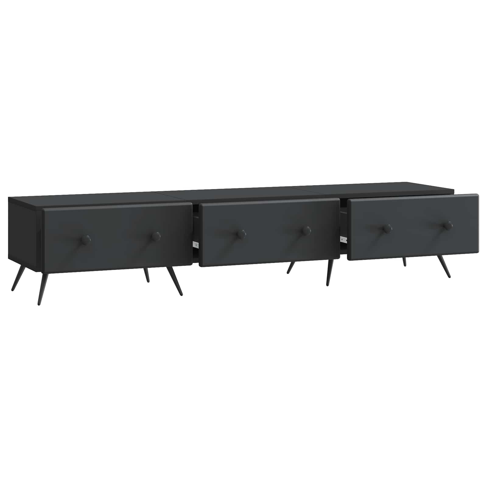 Mobile TV Nero 147 x 34,5 x 30 cm Legno ingegnerizzato | homemem39