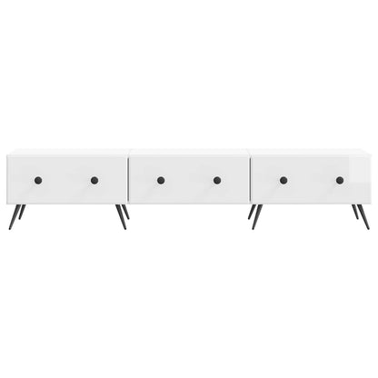 Mobile TV Bianco Lucido 147 x 34,5 x 30 cm Legno ingegnerizzato | homemem39