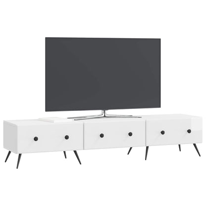 Mobile TV Bianco Lucido 147 x 34,5 x 30 cm Legno ingegnerizzato | homemem39