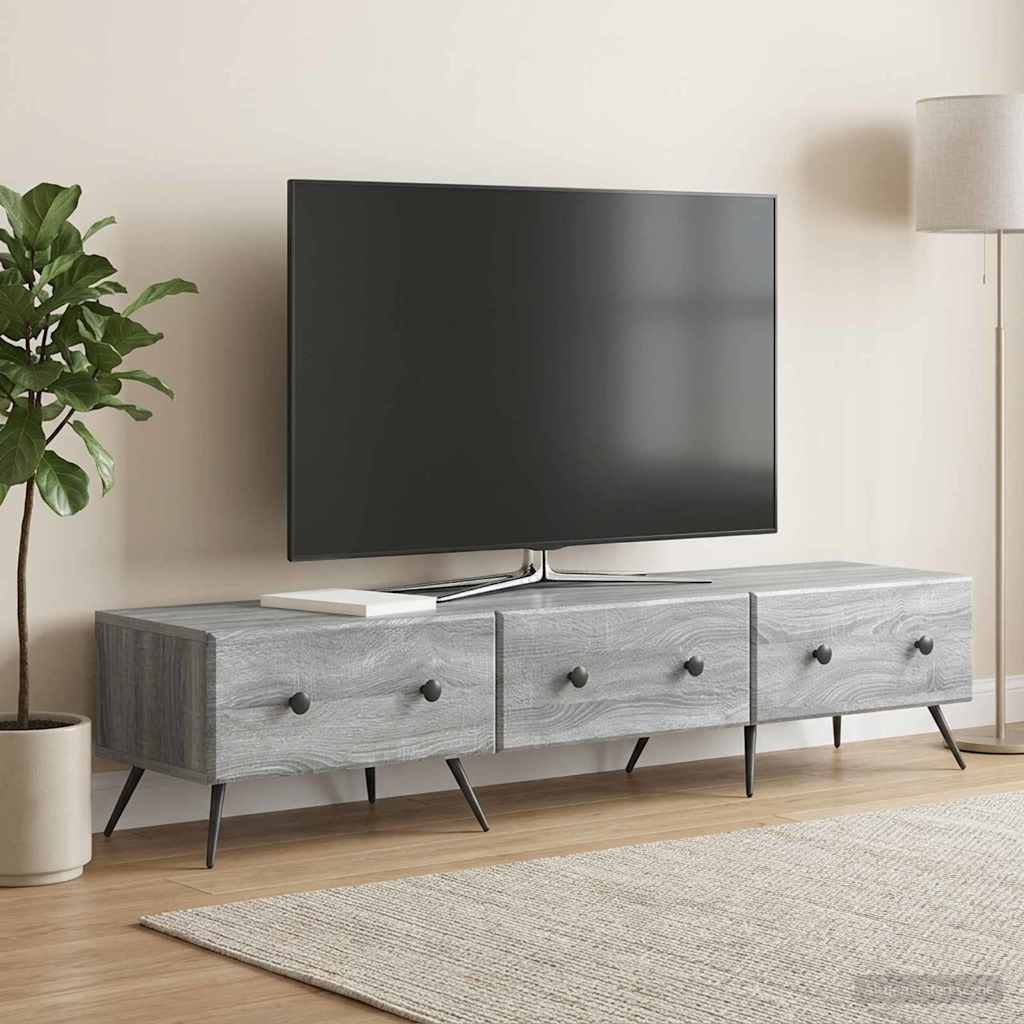 Mobile TV Grigio Sonoma 147 x 34,5 x 30 cm Legno ingegnerizzato