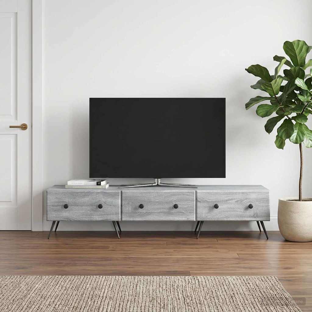 Mobile TV Grigio Sonoma 147 x 34,5 x 30 cm Legno ingegnerizzato