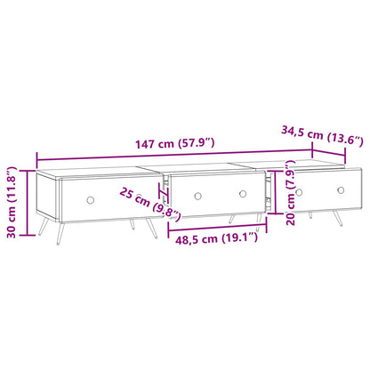Mobile TV Legno antico 147 x 34,5 x 30 cm Legno ingegnerizzato | homemem39