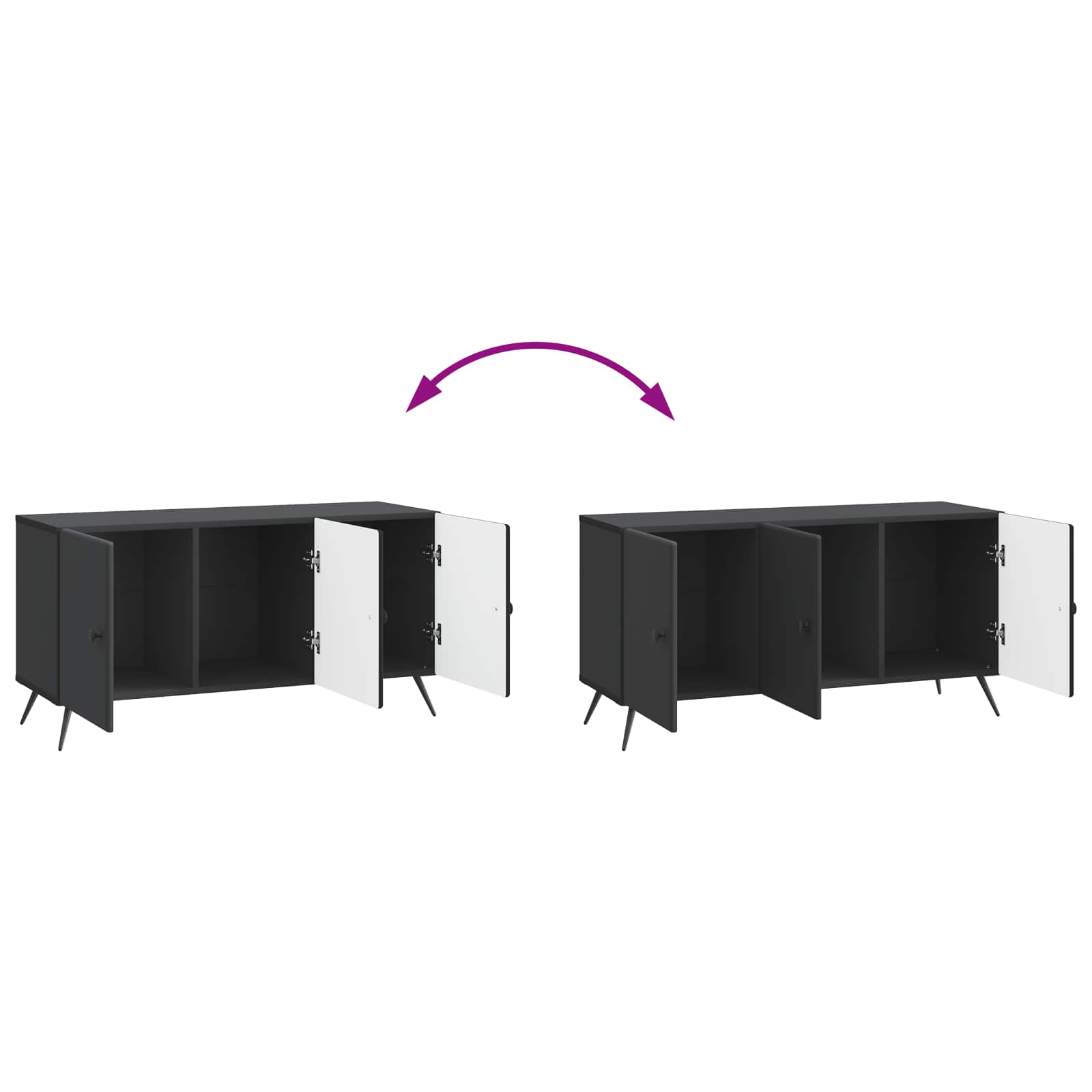 Mobile TV Nero 99 x 34,5 x 50 cm Legno ingegnerizzato | homemem39