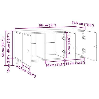 Mobile TV Nero 99 x 34,5 x 50 cm Legno ingegnerizzato | homemem39