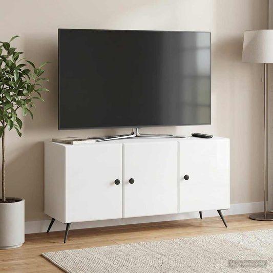 Mobile TV Bianco Lucido 99 x 34,5 x 50 cm Legno ingegnerizzato