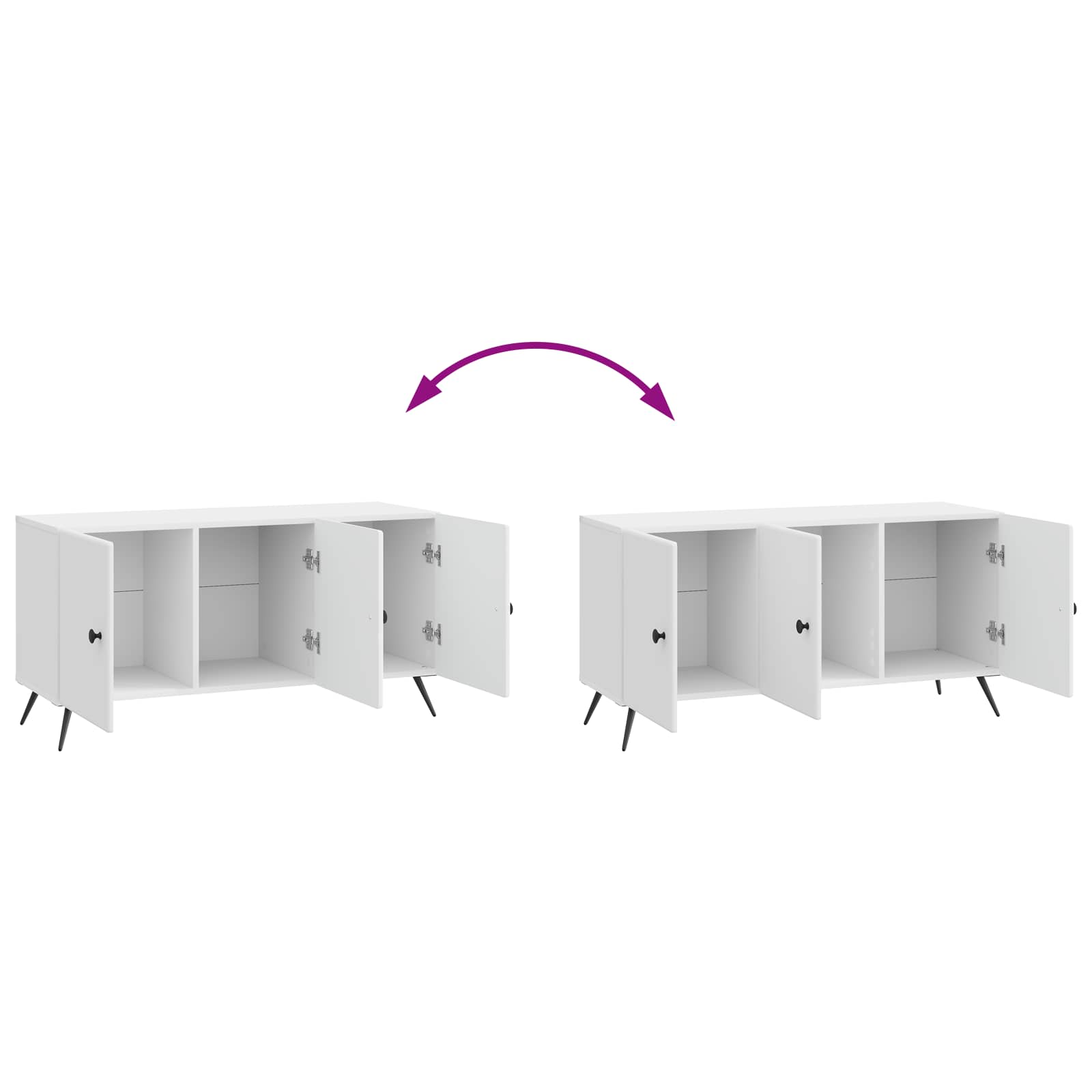 Mobile TV Bianco Lucido 99 x 34,5 x 50 cm Legno ingegnerizzato | homemem39