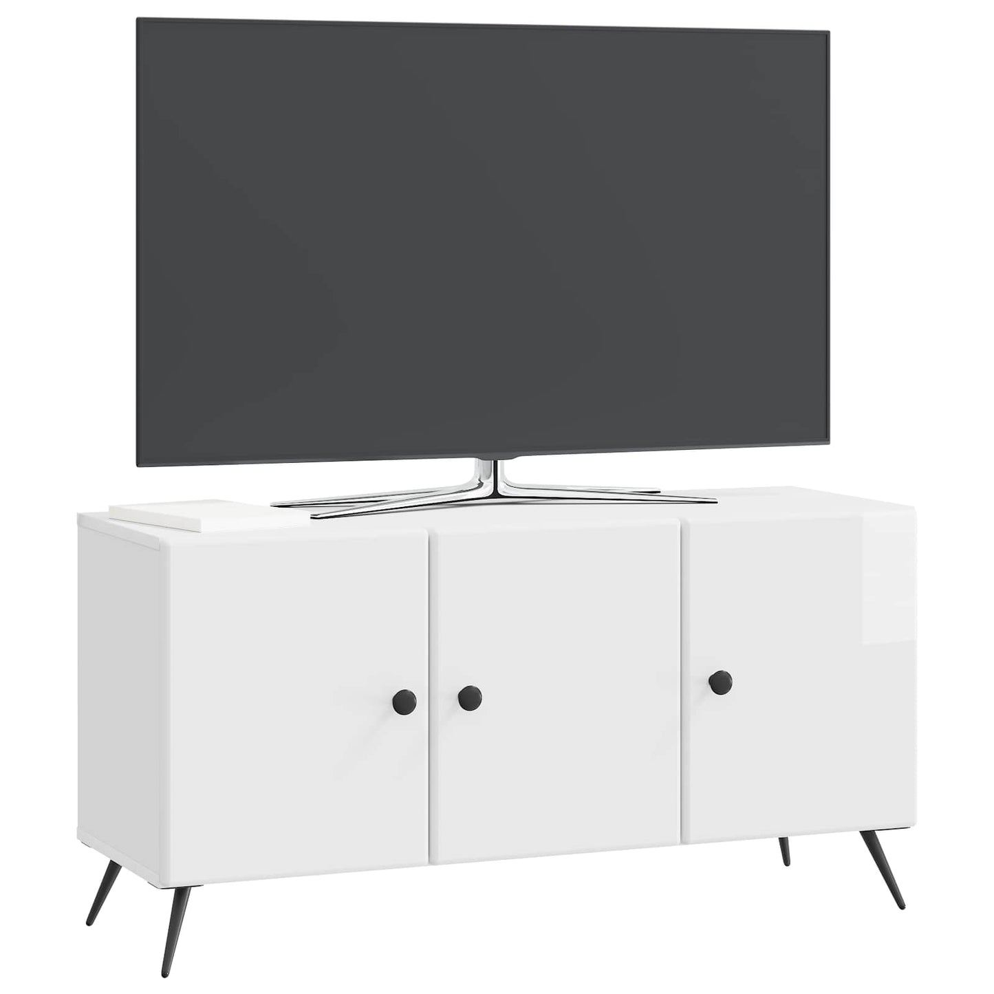Mobile TV Bianco Lucido 99 x 34,5 x 50 cm Legno ingegnerizzato | homemem39