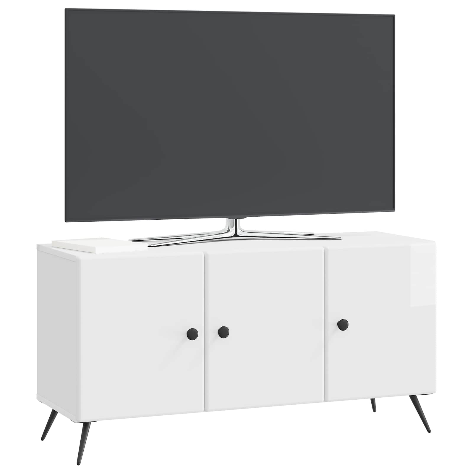 Mobile TV Bianco Lucido 99 x 34,5 x 50 cm Legno ingegnerizzato | homemem39