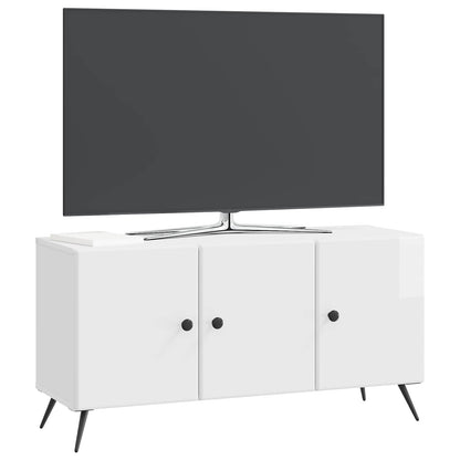 Mobile TV Bianco Lucido 99 x 34,5 x 50 cm Legno ingegnerizzato | homemem39
