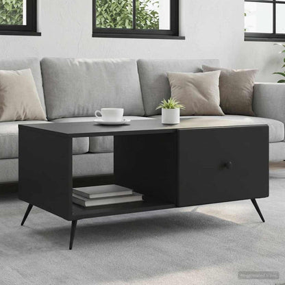 Tavolino da salotto Nero 90 x 50 x 40 cm Legno ingegnerizzato