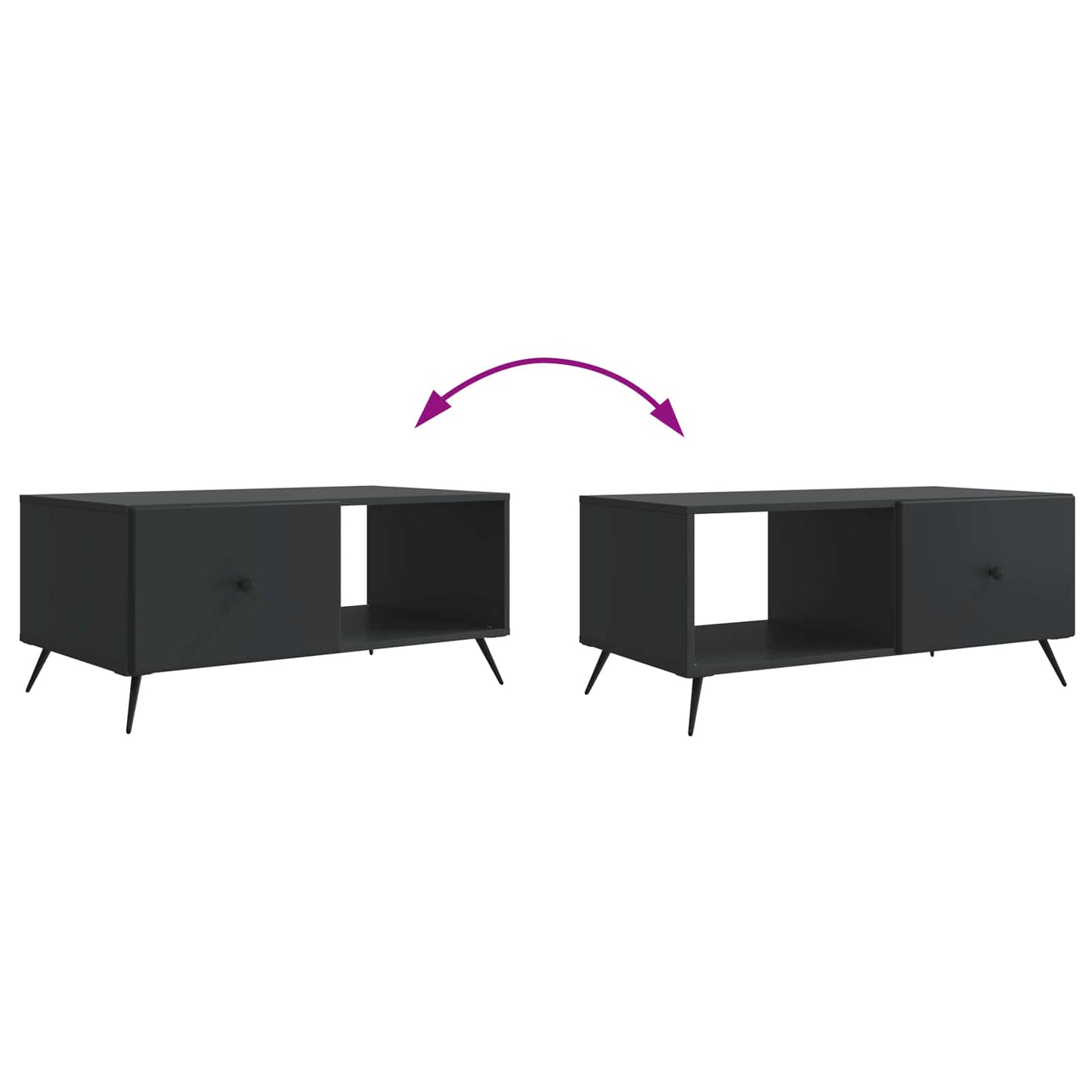 Tavolino da salotto Nero 90 x 50 x 40 cm Legno ingegnerizzato | homemem39