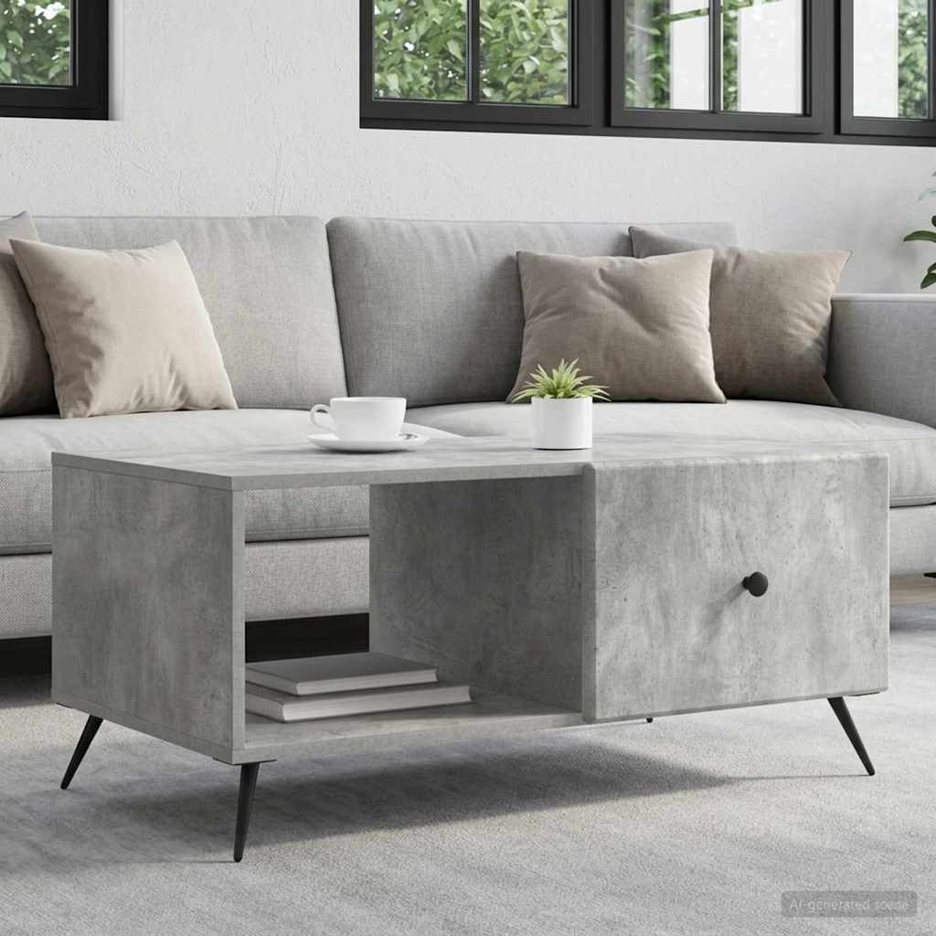 Tavolino da salotto Grigio Cemento 90 x 50 x 40 cm