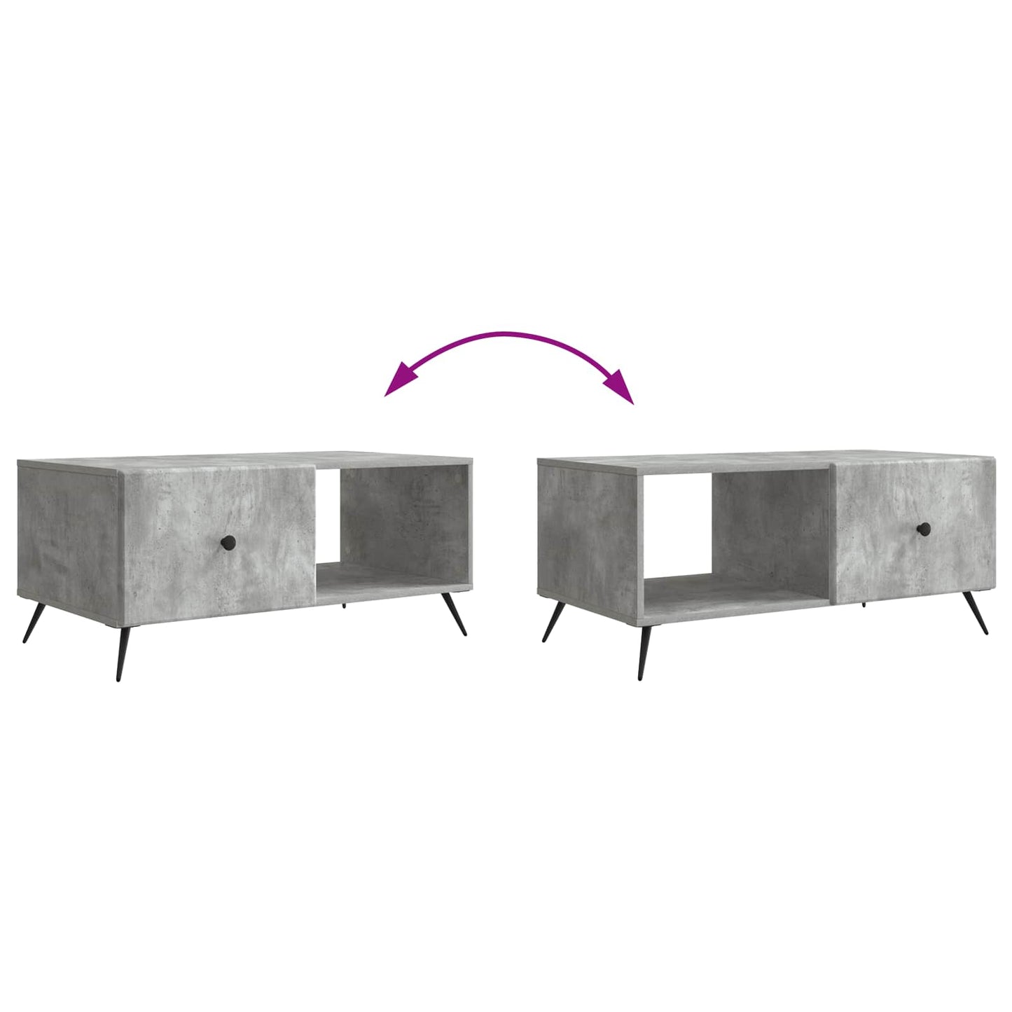 Tavolino da salotto Grigio Cemento 90 x 50 x 40 cm | homemem39
