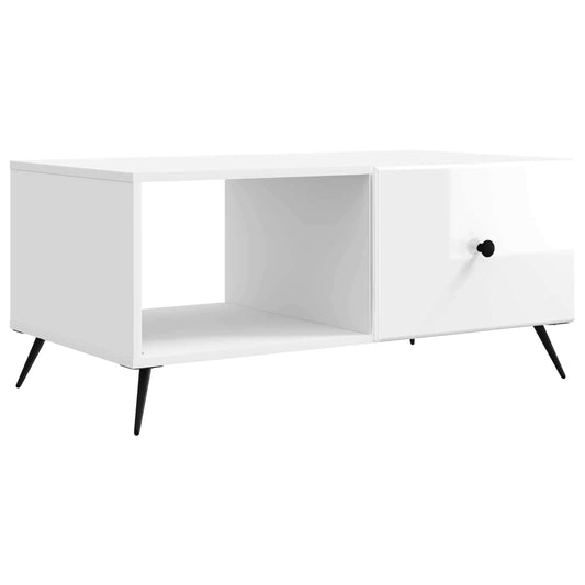 Tavolino da salotto Bianco Lucido 90 x 50 x 40 cm | homemem39