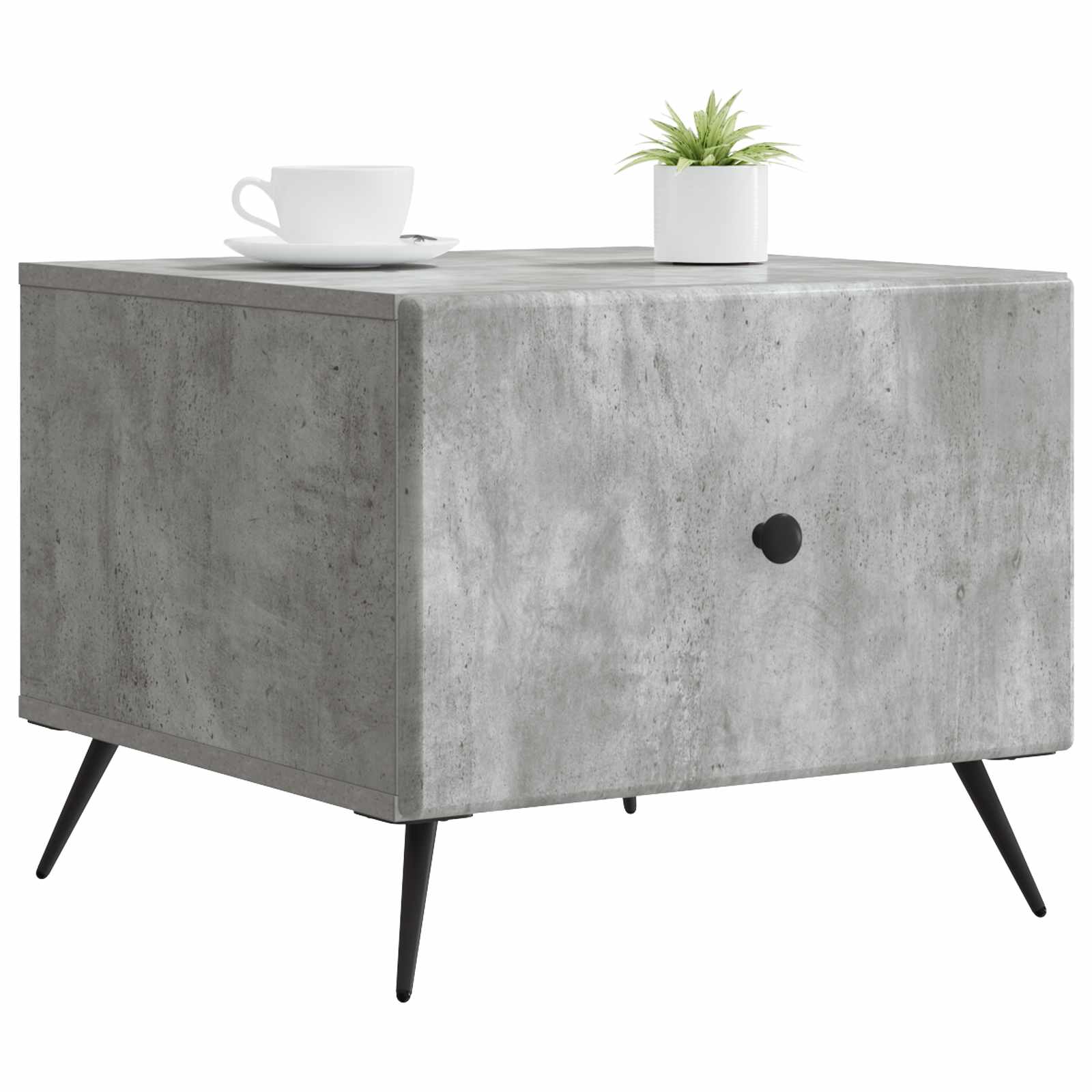 Tavolino da salotto con cassetto Grigio Cemento 49 x 50 x 40 cm | homemem39