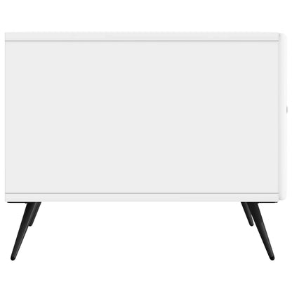 Tavolino da salotto con cassetto Bianco Lucido 49 x 50 x 40 cm