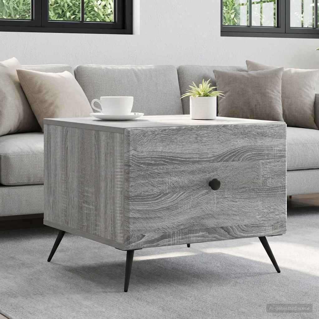 Tavolino da salotto con cassetto Grigio Sonoma 49 x 50 x 40 cm