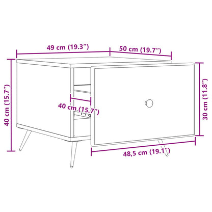 Tavolino da salotto con cassetto Grigio Sonoma 49 x 50 x 40 cm | homemem39
