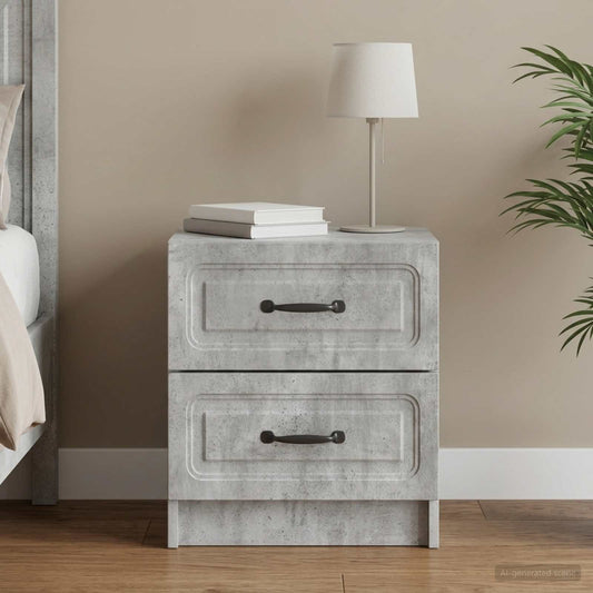 Armadio da Notte Grigio Cemento 43 x 34,5 x 44,5 cm | homemem39