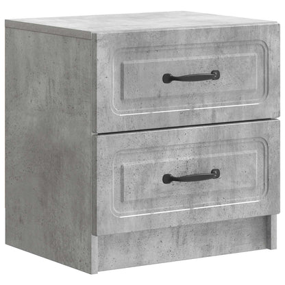Armadio da Notte 2 pz Grigio Cemento 43 x 34,5 x 44,5 cm
