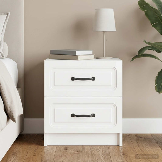 Armadio da Notte con cassetto Bianco Lucido 43 x 34,5 x 44,5 cm | homemem39