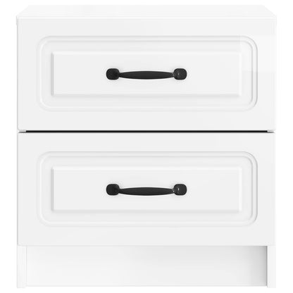 Armadio da Notte con cassetto Bianco Lucido 43 x 34,5 x 44,5 cm | homemem39